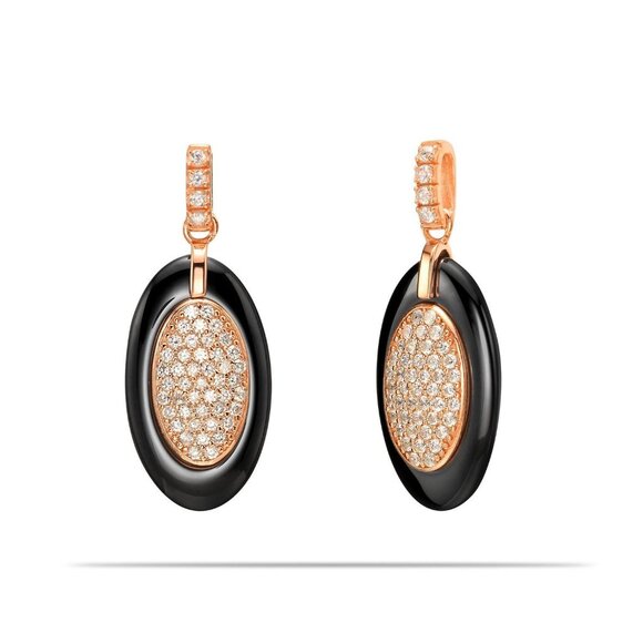 Dangle Drop Sterling Silver and Ceramic Earrings - Picture 4 of 4